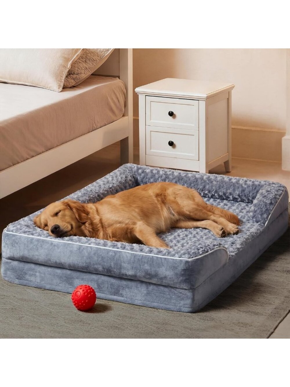 Cozy Large Orthopedic Washable Dog Bed for Senior Dogs - Comfortable Sleep